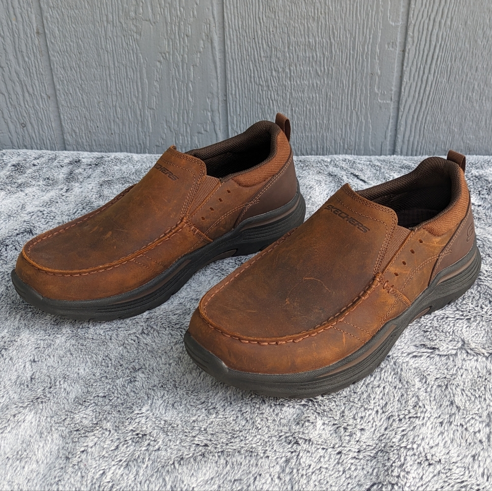 Skechers Extra Wide Fit Expended Seveno Slip-On Leather Loafers Men's Size 9 - Picture 4 of 9